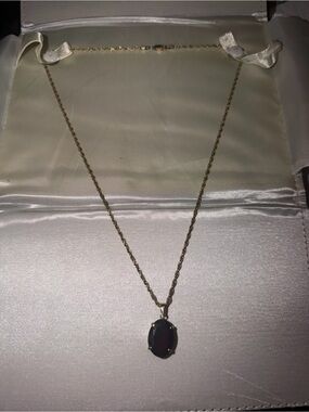 10k gold natural garnet necklace